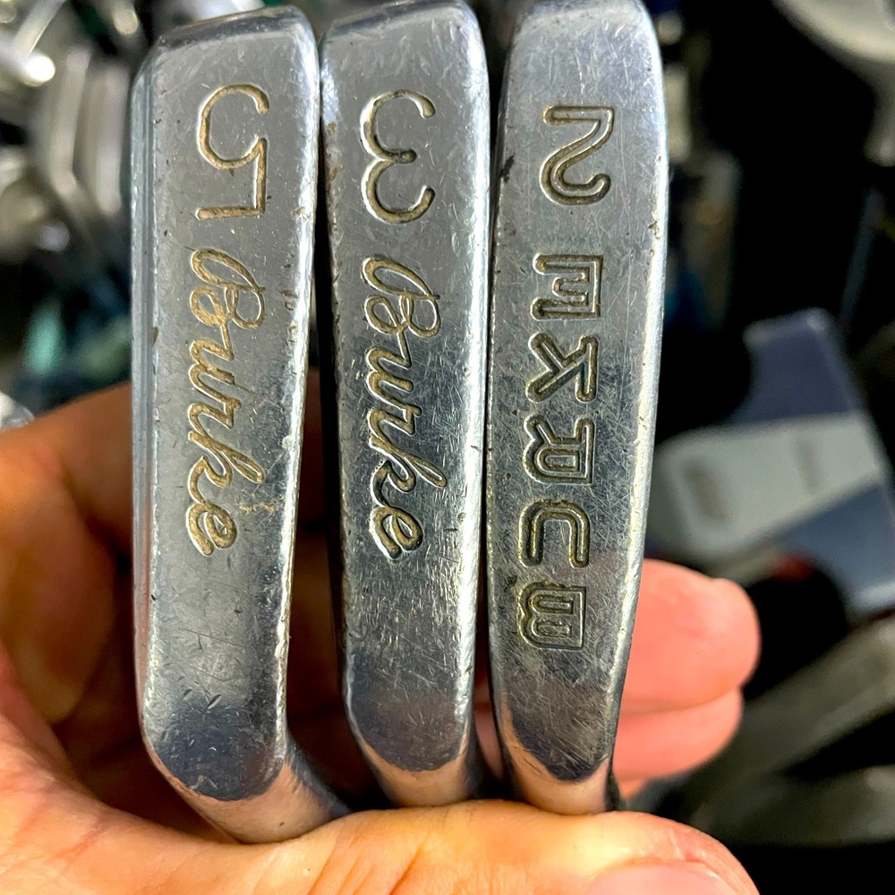 Vintage golf irons Burke 2/3/5 rh